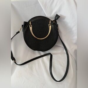 Elegant Black Round Handbag